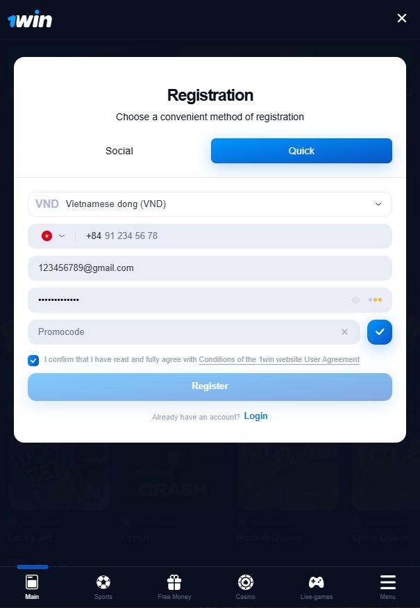 account on 1win app account on 1win app for Android